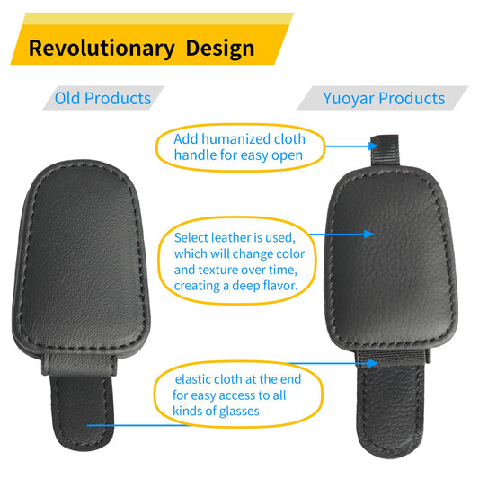 Yuoyar Car Sunglasses Holder 2 Pack Black
