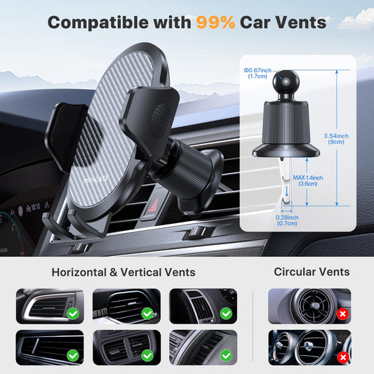 Miracase Car Phone Holder Air Vent Mount Black