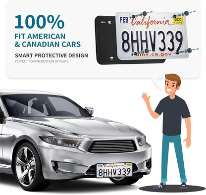 Aujen Silicone License Plate Frames 2 Pack Black