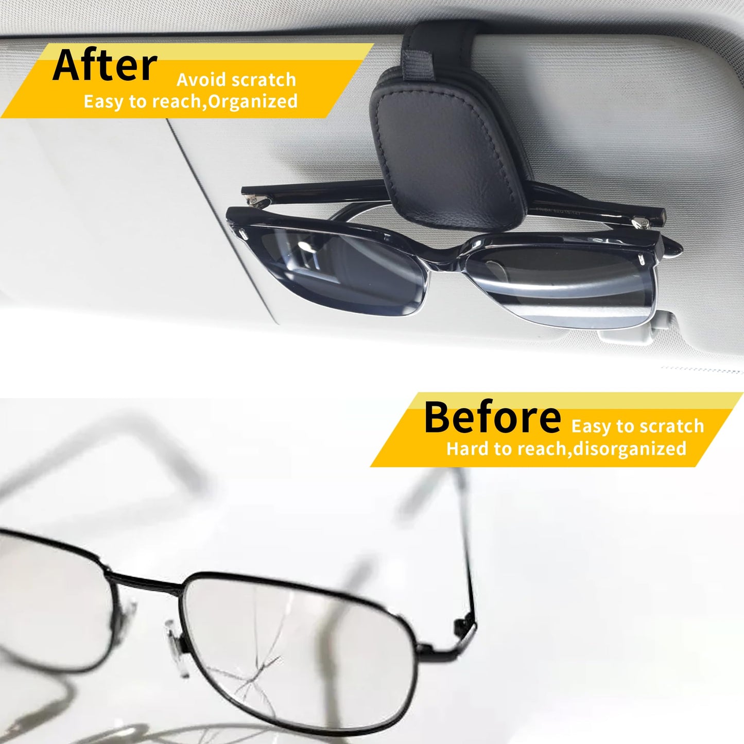 Yuoyar Car Sunglasses Holder 2 Pack Black
